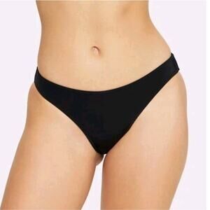 Fabletics Bikini Bottom Gabriella Swim Brief Bottoms Black Cheeky Women L 10 NWT